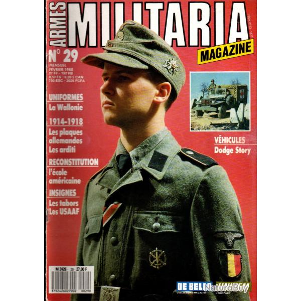 Militaria magazine 29 dodge, wallonie, plaques arditi, tabors , ussaf, goums, plaques ceinturons