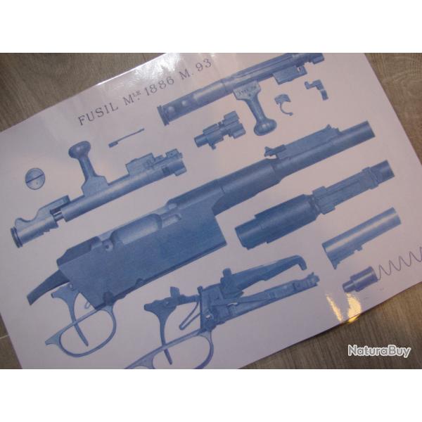 Affiche /Notice/ Eclat de Fusil Mle 1886 M 93