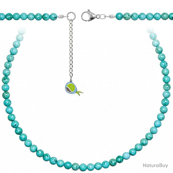 Collier en magnsite bleu turquoise - Perles rondes 6 mm - 50 cm