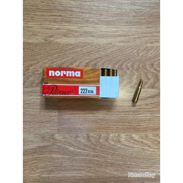 Boite de 20 cartouches Norma cal 222 remington !!! 50 Gr !!!