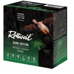4 BOITES ROTTWEIL GAME EDITION PERDRIX 12/70 - 32g N°7 -30% + PORT OFFERT !!!