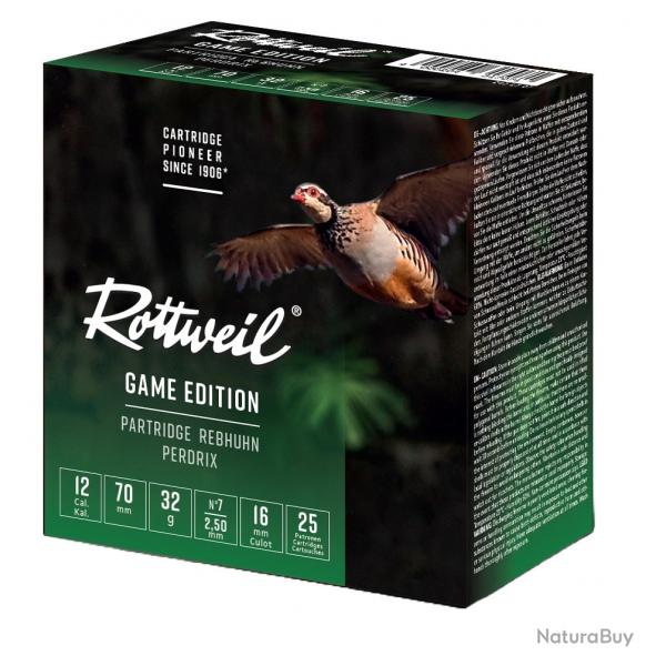 4 BOITES ROTTWEIL GAME EDITION PERDRIX 12/70 - 32g N7 -30% + PORT OFFERT !!!