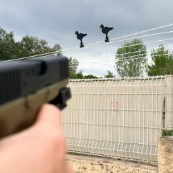 Cibles d'entrainement, silhouette plastique multi support, pistolet et carabine à plombs, airsoft