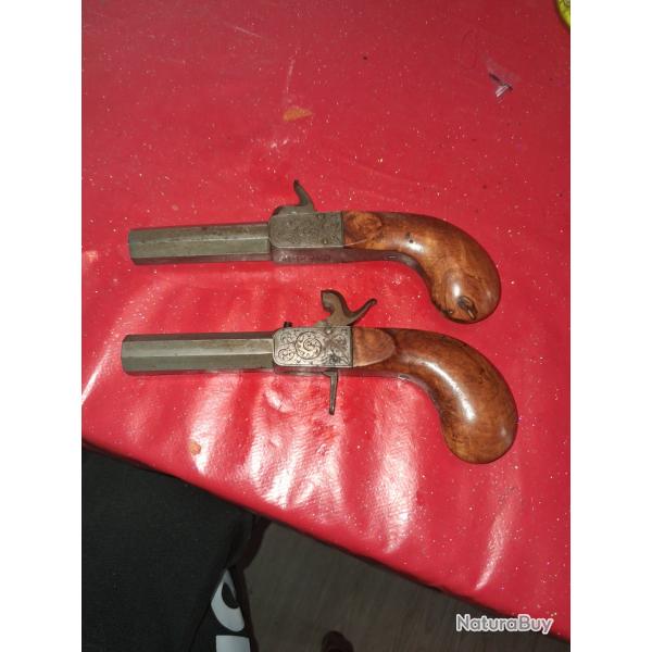 Paire de pistolet de duels poudre noire