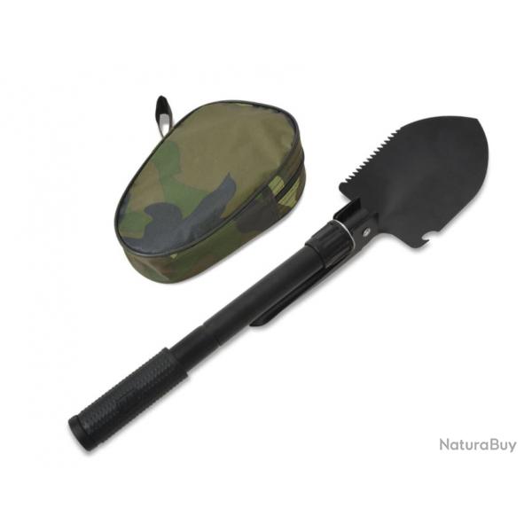 Pelle pliable noire 41x10 cm acier au carbone multifonction pratique extrieur