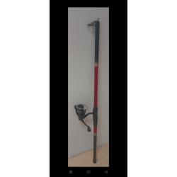 Moulinet neuf 14RB + Lancer Zebco, grand, puissant, rouge et noir. 3,5m