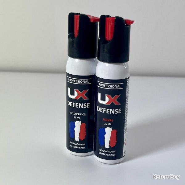 Bombe UX 25ml Gel CS ou Poivre Capot 1/4 de tour Gel Poivre