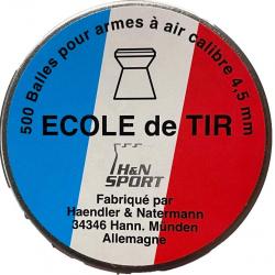 Boîte de 500 plombs Calibre 4,5mm Ecole de Tir H&N Sport