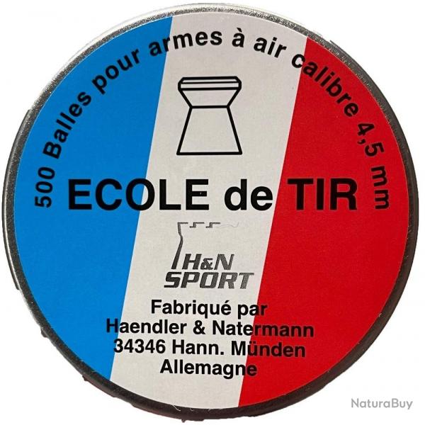 Boîte de 500 plombs Calibre 4,5mm Ecole de Tir H&N Sport