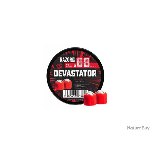 Balles acier Devastator rouges pour HDS68 Calibre .68 x40