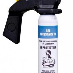 Bombe gel ou gaz cs puissance 70 Le Protecteur 100ml avec poignée Gel CS