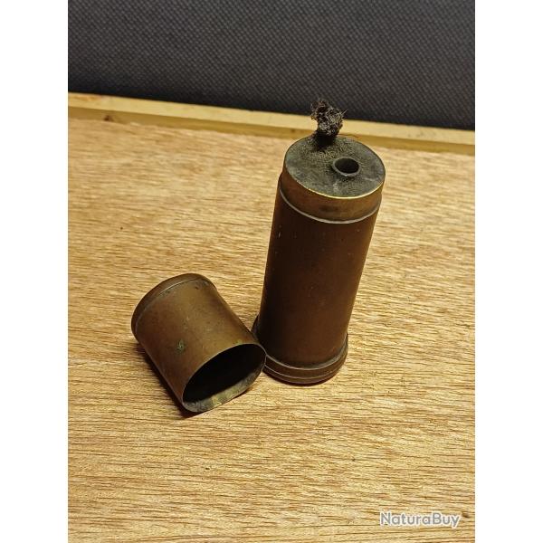 Beau briquet de poilu grand format - art de tranchée WW1 - douille laiton