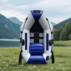 Bateau de pêche gonflable en PVC avec pompe sac de transport x2 pagaies kit de réparation neuf