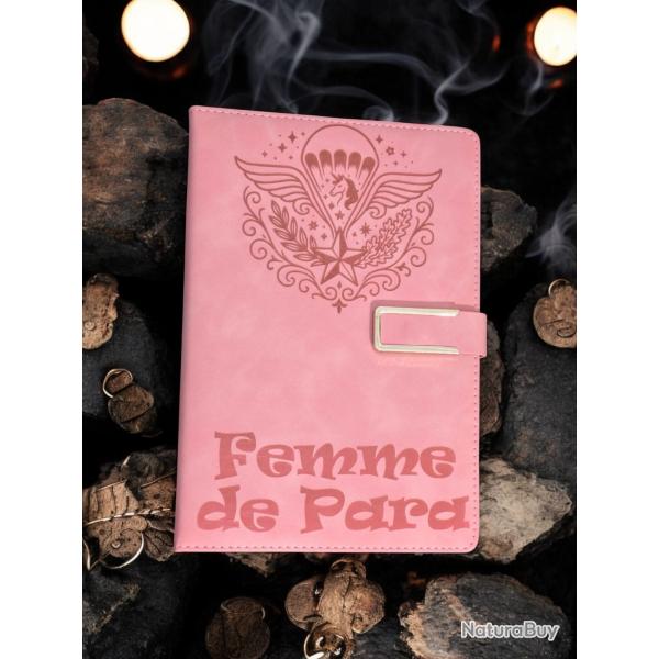 Carnet Calepin A5 en Cuir PU Rose : Femme de Para - Parachutiste militaire armee legion etrangere