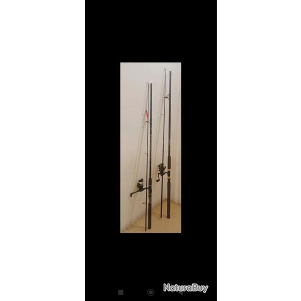 Lot de 2 lancers de marque, spcial leurres en tat neuf avec moulinets. 100% prts  pcher