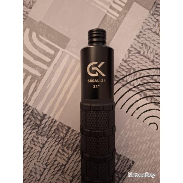 Bton tlescopique 21" en acier/aluminium avec bouton-poussoir - Noir - GK