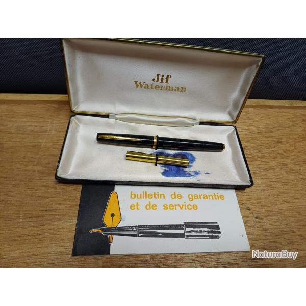 Ancien stylo plume WATERMAN ligne 60 rf 5920 plume or 18K - boite et papiers