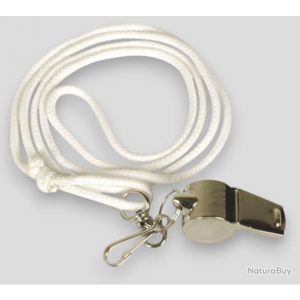 Sifflet mtal + cordon blanc