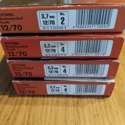 Lot de 4 boîtes cartouches calibre 12,