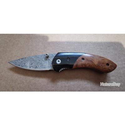 Couteau pliant manche bois foncé lame 9 cm - Couteaux pliants