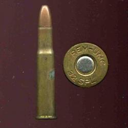 .32 Winchester Spécial - marquage : REM-UMC - balle cuivre pointe plomb