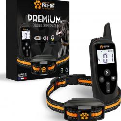 Collier de Dressage Chien Portée 1000m Étanche IPX6 7 Modes Choc Statique Vibration Son