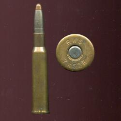 7 x 57 R - marquage : RWS 7 X 57 R - balle cuivre pointe cuivre arrondie