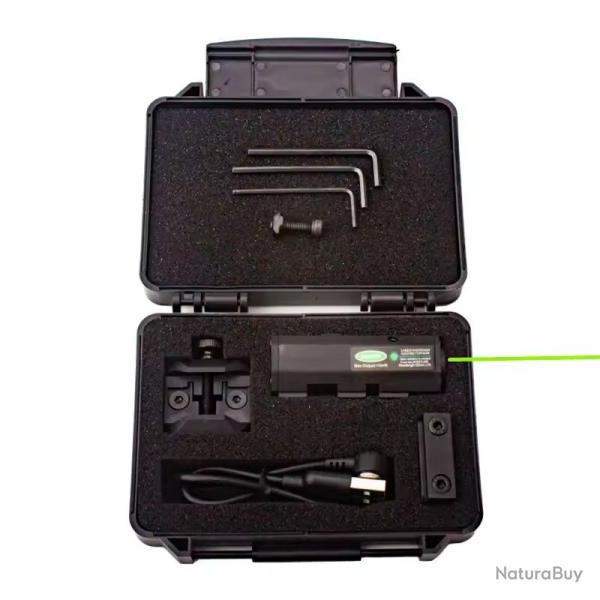 Laser vert tactique rechargeable pour montage sur rail picatinny weaver 11 mm et Mlok