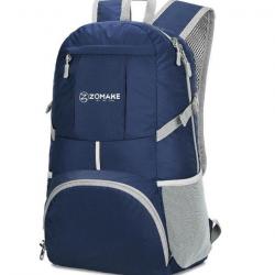 Sac à Dos 35L Pliable Léger Imperméable Sports Trekking Pêche Camping Escalade Randonnée Bleu Marine