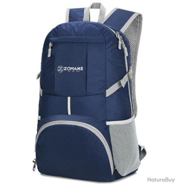 Sac à Dos 35L Pliable Léger Imperméable Sports Trekking Pêche Camping Escalade Randonnée Bleu Marine