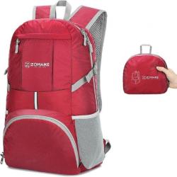 Sac à Dos 35L Imperméable Pliable Léger Sports Pêche Camping Escalade Randonnée Trekking Rouge