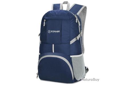Sac à Dos Pliable Léger Noir en Polyester pour Voyage Sports Extérieurs Randonnée Camping Magasinage Sac à Dos Compact Résistant à l'Eau 20-35L