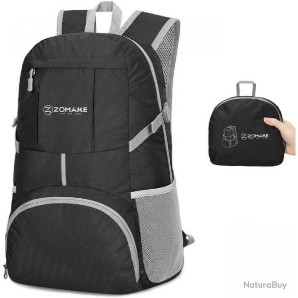 Sac  Dos 35L Impermable Sport Pliable Lger Trekking Pche Camping Escalade Randonne Noir