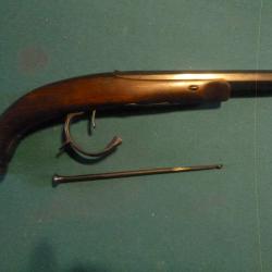 Rare pistolet a système Underhammer (chien inférieur ) cheminée sous canon