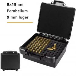 Mallette pour transport et stockage munitions 9mm - 99 emplacements Mousse EVA et double fermeture