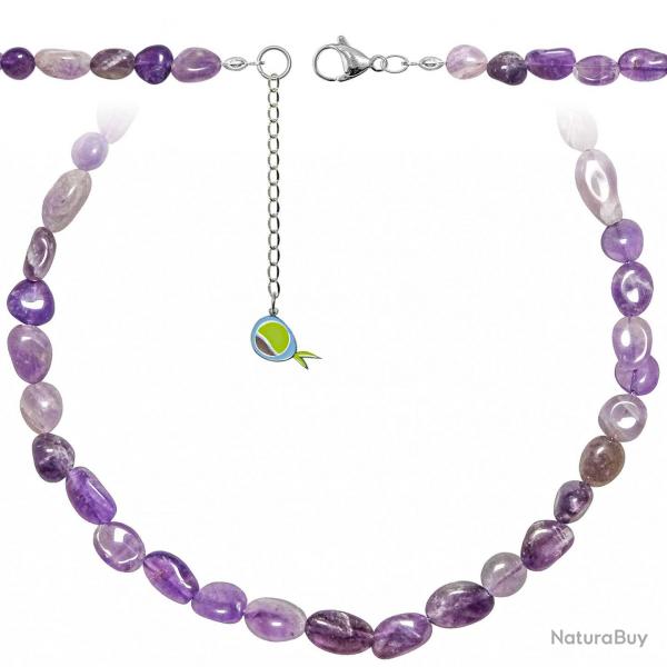 Collier en amthyste - Perles roules 8  12 mm - 90 cm