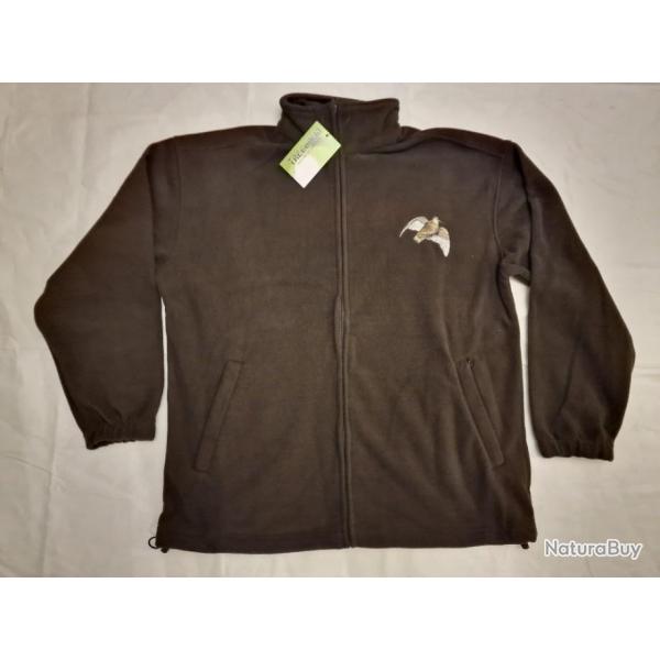 Veste polaire Treeland marron brode bcasse - HILMAR SUPER DESTOCK !!!