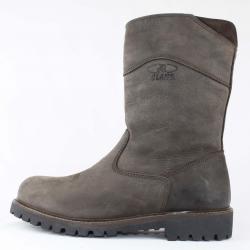 Bottes homme fourrées mouton en cuir gras avec crampons OC system 40 marron foncé