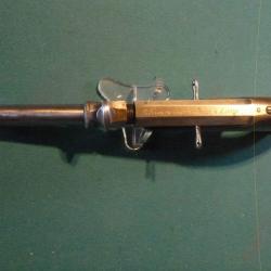 Rare pistolet tir réduit ( système Jansen) signé avec reste d'or Rebsamen armurier a Geneve