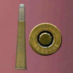 6.6 x 48 Sauser & Sohn - asse rare - marquage : N SS 6,6 x 48 - balle nickel pointe plomb plate