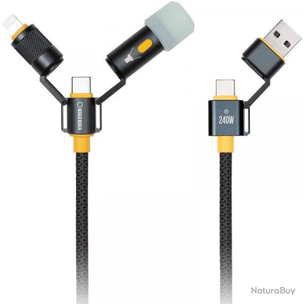 Câble USB Waka Waka Connect PRO 240W charge rapide (1,8 mètre)