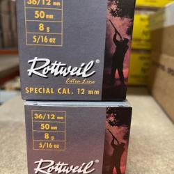 25 Munitions Rottweil 12mm 8 g, 12/50 N°9