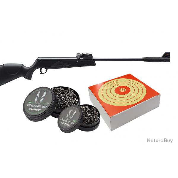 Pack carabine  plomb multicoups Snowpeak SR1000X cal. 4,5 mm + plombs + cible