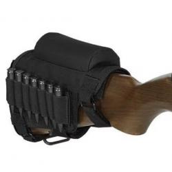 Repose joue avec Porte Cartouches Noir Tactique Militaire en Ambidextre et Ajustable