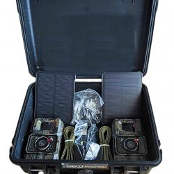KIT 2 x pièges photo Flash INVISIBLE + Panneaux SOLAIRES + Valise de transport