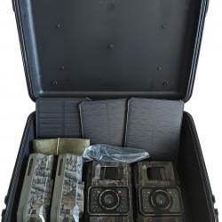 KIT 4x pièges photo Flash INVISIBLE + Panneaux SOLAIRES + Valise de transport