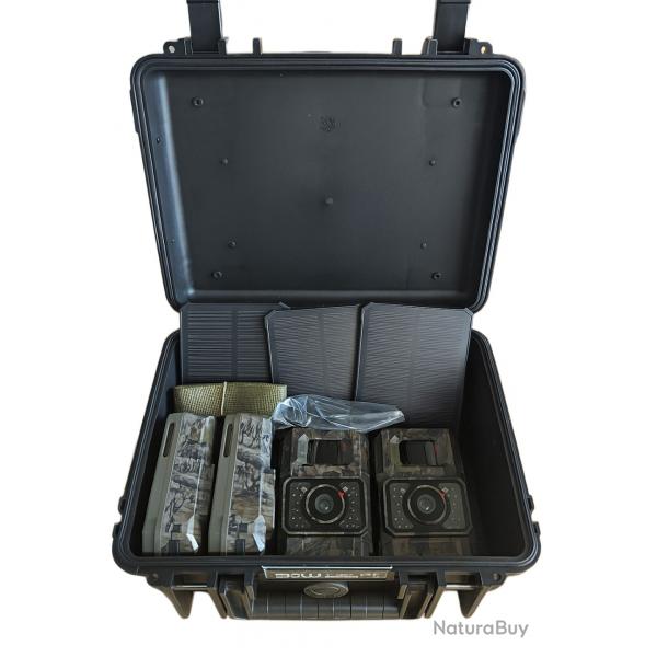 KIT 4x piges photo Flash INVISIBLE + Panneaux SOLAIRES + Valise de transport