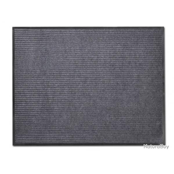 Tapis entrée gris 90x120 cm PVC polyester antidérapant pratique entretien facile