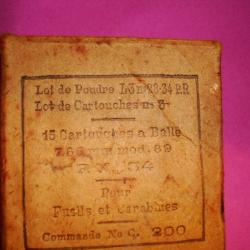 BOITE DE 15 CARTOUCHES FN 7.65 MOD 1889