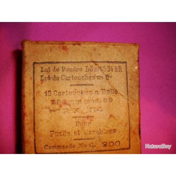 BOITE DE 15 CARTOUCHES FN 7.65 MOD 1889